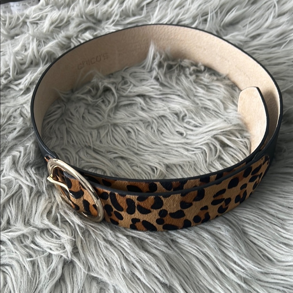 Chico's Gold and Brown Belt with Elegant Design